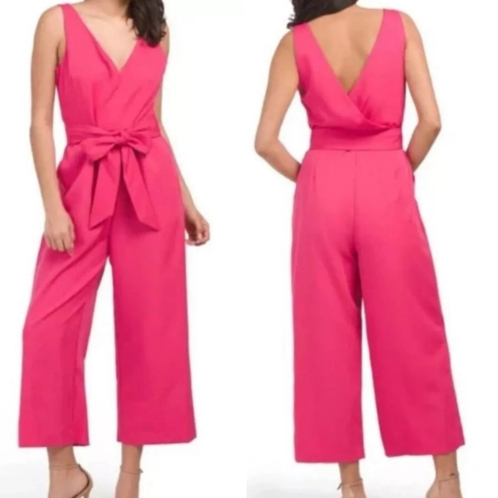 Sam Edelman NWT Wide Leg Crop Jumpsuit in Hot Pink Size 10